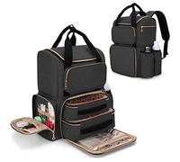 LUXJA Nail Polish Organizer (Backpack Version) Holds 70 Bottles and a Nail Lamp, Travel Nail Polish Bag with 2 Removable Cases and Tools Storage Pockets (Patent Pending), Black