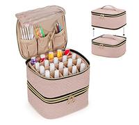 Luxja Organizer per Smalti, Valigetta Porta Smalti per Unghie Staccabile a 2 Strati - Tenere 40 Bottiglie (15 ml - 0,5 fl. oz), Borsa Organizer per Smalto, Rosa Pallido