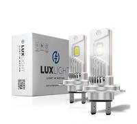 LUXLIGHT Lampadina LED H7-H18 30000LM 100% ADATTABILE 2a Generazione 6500K 12V Bianco 2PZ Kit Lampada Sostituzione PLUG AND PLAY Alogena, Fari Abbaglianti e Anabbaglianti per Auto