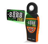 Luxmetro portatile, Misuratore di luce digitale professionale, gamma 0,1-400.000 Lux/40.000 FC, testa del sensore rotante a 270°, display retroilluminato a due colori,piante acquario luce tester