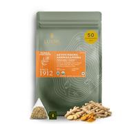 Luxmi Estates Astounding Ashwagandha Root Tea, confezione da 50 bustine di tè (100 g) | Bustine di tè biologiche certificate USDA per supporto allo stress, con curcuma, zenzero, citronella e altro
