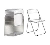 LuxNook set di 10 pieghevole sedia in metallo trasparente PET sedia pieghevole poltrona 150 kg capacità di carico per sala da pranzo, soggiorno, giardino