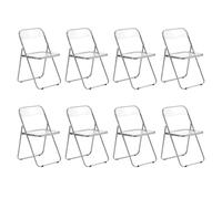 LuxNook set di 8 pieghevole sedia in metallo trasparente PET sedia pieghevole poltrona 150 kg capacità di carico per sala da pranzo, soggiorno, giardino