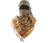 Luxns - Sciarpa tattica militare da deserto, kefiah in 100% cotone, Marrone coyote, taglia unica