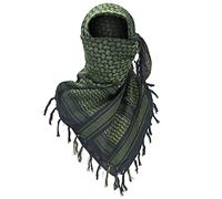 Luxns - Sciarpa tattica militare da deserto, kefiah in 100% cotone, Nero verde , taglia unica