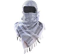 Luxns - Sciarpa tattica militare da deserto, kefiah in 100% cotone, per uomini e donne, bianco, taglia unica