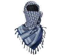 Luxns - Sciarpa tattica militare da deserto, kefiah in 100% cotone, per uomini e donne, Blu, taglia unica