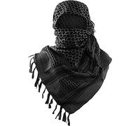 Luxns - Sciarpa tattica militare da deserto, kefiah in 100% cotone, per uomini e donne, nero, taglia unica