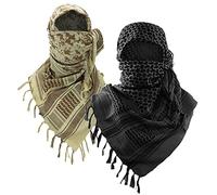 Luxns - Sciarpa tattica militare da deserto, kefiah in 100% cotone, taglia unica