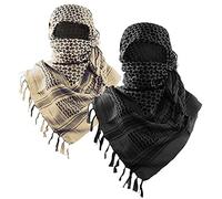 Luxns - Sciarpa tattica militare da deserto, kefiah in 100% cotone, taglia unica