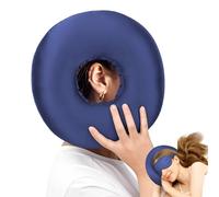 LuxoCare Cuscino per piercing all'orecchio per chi dorme sul fianco, set di cuscino e maschera per gli occhi in raso setoso con foro per l'orecchio, CNH e sollievo dal dolore all'orecchio