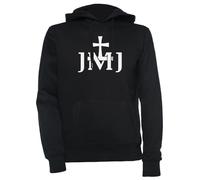 Luxogo Jmj Jésus Marie Joseph Insigne Unisex Nero Felpa con Cappuccio Uomo Donna Unisex Black Jumper Men's Women's
