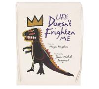 Luxogo Life Doesn`T Frighten Me Borsa da Palestra Beige con Coulisse Unisex Drawstring Bag Gym