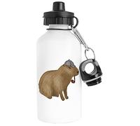 Luxogo Sherlock Capybara Bottiglia d'acqua Acciaio Inossidabile Viaggiatore Bianca Water Bottle Stainless Steel Traveller White