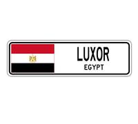 Luxor, cartello stradale con bandiera egiziana, idea regalo, 10 x 40 cm