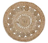 Luxor Living Tappeto Balo - Tappeto rotondo in iuta - adatto anche come tappeto per camera da letto - Tappeto boho sostenibile - Tappeto passatoia - naturale 150 cm rotondo