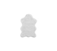 -LUXOR- living Tappeto in pelliccia sintetica Coste per camera da letto, ideale come tappeto per camera da letto, set da 2, 55 x 80 cm, bianco
