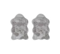 -LUXOR- living Tappeto in pelliccia sintetica Coste per camera da letto, ideale come tappeto per camera da letto, set da 2, 55 x 80 cm, grigio