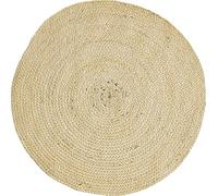 Luxor Living Tappeto naturale IBO intrecciato in 99% iuta e 1% cotone, color crema rotondo 120 cm