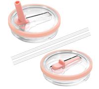Luxoraiova 2 Coperchi per Stanley Cup da 40 Oz, Stanley Cup Accessori, Riutilizzabile, A Prova di Perdite e Antipolvere, con Coperchio della Cannuccia, con 2 Cannucce(Rosa)