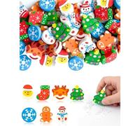 Luxorium 60 Gomme da Cancellare Natale, Colorate e Morbide | Sicure per Piccole Mani, Favoriscono Motricità Fine a Scuola e Infanzia, Perfetti Come Regalo Festa
