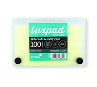 Luxpad - Cartoncini da 12,7 x 7,6 cm, colori assortiti, con custodia protettiva per il trasporto, confezione da 100 carte e utili linguette divisorie