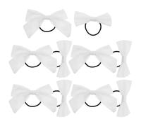 Luxshiny 10 Elastici Chioma Bambina Fiocco Bianco in Cotone, Semplici e Comodi, per Scuola e Progetti DIY Tie-dye, Confezione da 10 Pezzi