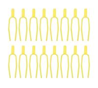 Luxshiny 100 Pezzi Forca Fissapiante a Due Rebbi in PP Giallo per Viti | Design Semplice e Robusto, Protezione dal Vento, per Orto Domestico e Campi Agricoli