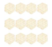 Luxshiny 12 Pezzi Tappetino di Bambù Fatto a Mano Beige per Cucina e Tavola, Resistente al Calore Trama a Rete e 11 Fori, come Sottopentola o Regalo per Amici