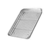 Luxshiny 1Set Vassoi da Forno Multifunzionali con Rack Asciugatura Antiaderente Facile da e Resistente per e Carne e Verdure