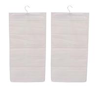 Luxshiny 2 Pezzi Borsa Appesa per Biancheria a Doppia Faccia 30 Scomparti | Tessuto Oxford Beige, Traspirante e Resistente, per Armadio del Dormitorio e Stanza Deposito