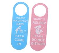 Luxshiny 2 Pezzi Cartello Porta per Cameretta Bebè in Pu Blu Rosa Doppia | Segnale Appeso per Stanza Bimbi, Rimando Gentile ai Visitatori, Decorazione Adorabile per Porta Nursery