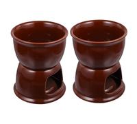 Luxshiny 2 Pezzi Ceramic Cheese Melting Cup Fondue Pot For And Candy Lightweight And Quick Heating For Family Gatherings