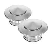 Luxshiny 2 Pezzi Copertura per Fumaria in Acciaio Inossidabile Argento Resistente e Robusta, Cappello Antipioggia per Tubo Stufa da 110mm, Protezione per Tetti e Camini