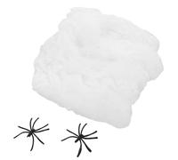 Luxshiny 2 Pezzi Decorazioni Halloween con Ragnatela Luminescente in Cotone e Plastica, Tessuto Realistico, Uso Versatile per Feste e Stanze Infestate, Bianco