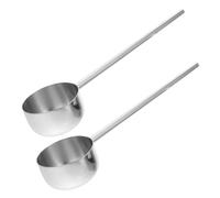 Luxshiny 2 Pezzi Mini Stainless Steel Ladle Spoon Long Heat Resistant Handle For Precise Serving Of Hot Oil And Soup Kitchen Cooking Tool
