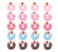 Luxshiny 20 Pezzi Accessori Fai da Te a Forma di Ciambella in Resina Colorata, Decorazioni per Telefono e Progetti Artigianali, Ornamenti Miniatura per Micro Mondi e Colore Colore Casuale