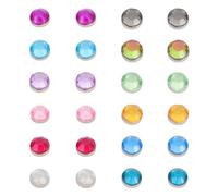 Luxshiny 24 Pezzi Segnaposti per Bicchieri di Vino Magnetici in Acrilico Riutilizzabili Design Colorato a Cristallo per Ristoranti Occidentali e Feste in Confraternita Colore Casuale