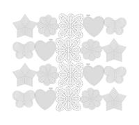 Luxshiny 25 Pezzi Tela di Plastica a Rete per Ricamo a Punto Croce, Fogli per Cucito Fai da Te Forme Farfalle, Cuori, Stelle e Petali, Strumenti Artigianali per Progetti Creativi
