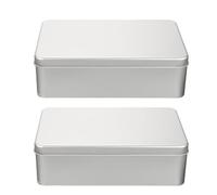 Luxshiny 2Pcs Scatola di Scatola di di Metallo con Coperchio Contenitori Per Biscotti, Dolcetti E Regali - Ideali Per Casa, Panetteria E Ristorante (18x11x5,5cm)