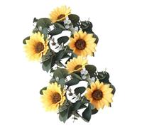 Luxshiny 2pezzi Ghirlanda di Girasoli Artificiale con Foglie di Eucalipto di Anelli per Candela per Decorazioni Primaverili e Matrimoni Stile Americano per Atmosfere Romantiche e Festive