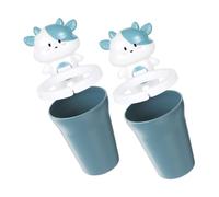 Luxshiny 2pezzi Tazze Da Risciacquo Per Ragazzo Ragazza Con Portaspazzolino Animale Bicchieri Cartoni Animati Per Ragazzi e Ragazze Organizer Divertente Per Spazzolini Da Denti e Lavaggio e