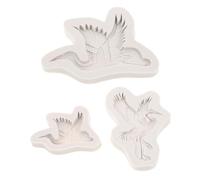 Luxshiny 3 Pezzi Stampo in Silicone Forma Gru per Fondente Cioccolato Resina e Argilla Resistente Temperature Flessibile e Antiaderente per Decorazioni Torta e Muffin