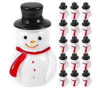 Luxshiny 36 Pezzi Statuine Pupazzo di Neve in Resina Cappello Nero, Mini Ornamenti Natalizi per Micro Paesaggi e Decorazioni Fai da Te, Set Compatto per Addobbi di Natale e Case