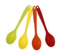 Luxshiny 4 Pezzi Cucchiaio da Cucina in Silicone Antiaderente Manico, Facile da Pulire e Multiuso per Mescolare e Servire in Cucina