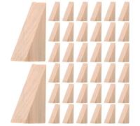 Luxshiny 40 Pezzi Cuneo Fermaporta in Legno, Fermaporta Decorativo, Triangolare, Beige, 6x2x3 Cm, per Bagno e Dormitorio, Blocco Antiscraffio per Porta Inferiore