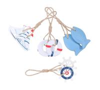 Luxshiny 4pezzi Decorazione Legno Ruota di Nave Ancora e Ornamenti per Muro Accessori per Casa Mare e FESTIVITÀ Tema Crociera