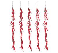 Luxshiny 5 Pezzi Simulazione Di Peperone Rosso Artificiale Verdura Realistica False Corde Di Peperoncino Appeso Ghirlanda Di Frutta Vite Per La Casa Cucina Fattoria Festa Decorazione Della Parete
