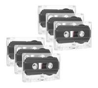 Luxshiny 6 Pezzi Nastri Audiocassette Vuoti da 60 Minuti per Registrazioni Stabili Audio Cristallino Cassetta in Plastica Nero per Lettore Audiocassette