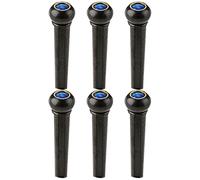 Luxshiny 6 Pezzi Perno del Ponte per Chitarra in Plastica Nera Pietra Occhio di Gatto Blu, Pratici e Lisci senza Bave, Accessori per Chitarristi All'aperto